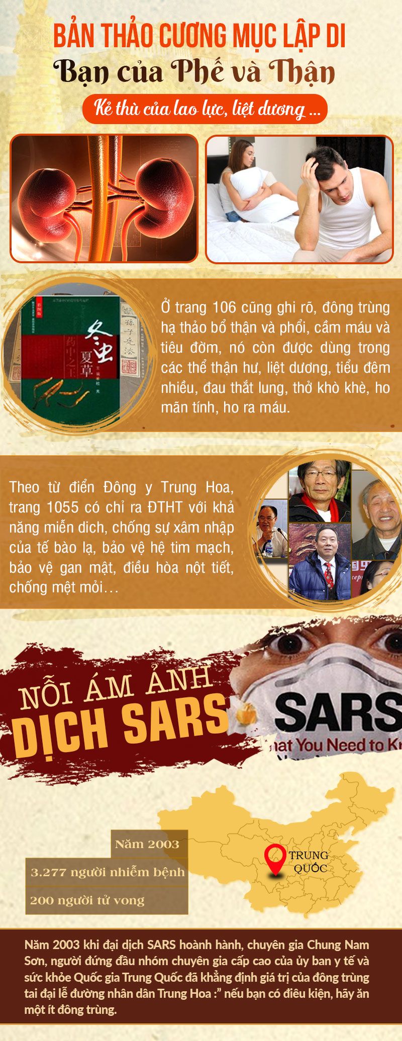 Đông trùng hạ thảo khắc tinh của lao lực , liệt dương