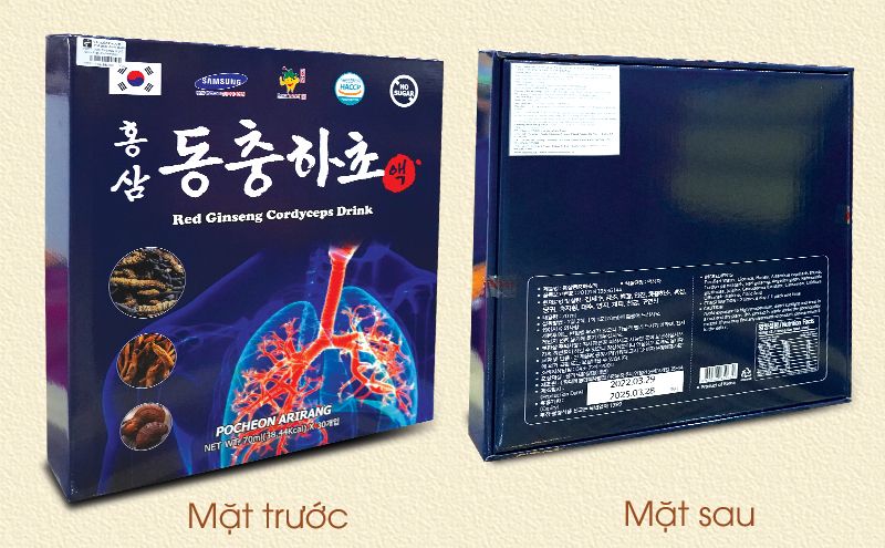 Nước đông trùng bổ phổi 70ml x 30 gói chính hãng Pocheon (hộp) NS872 2